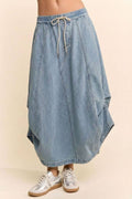 WASHED DENIM PARACHUTE SKIRT