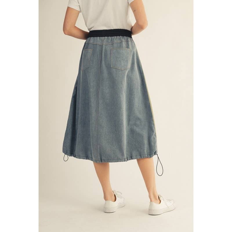 Denim Drawstring Skirt