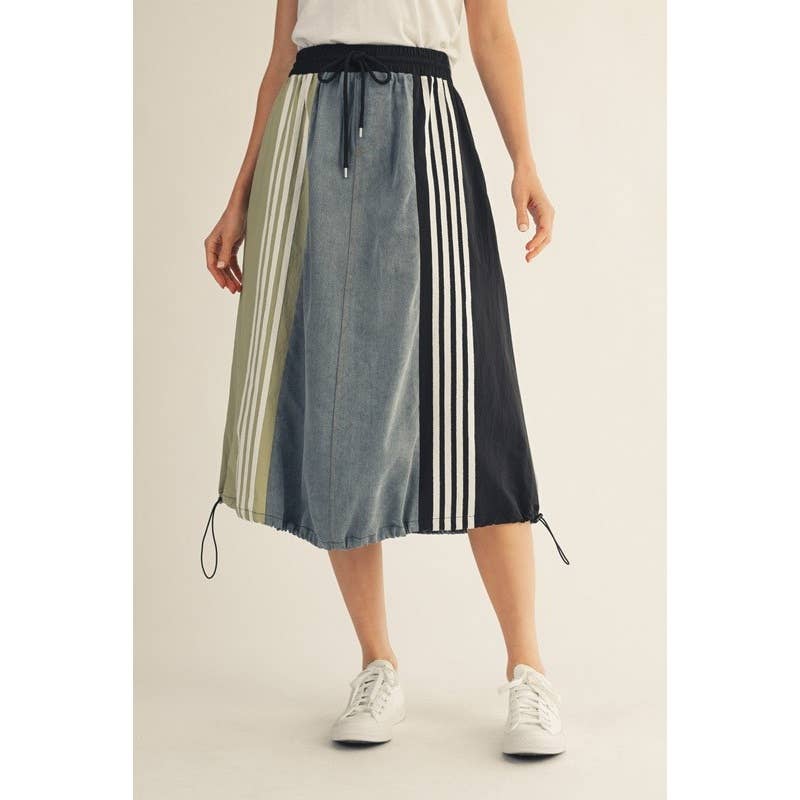 Denim Drawstring Skirt