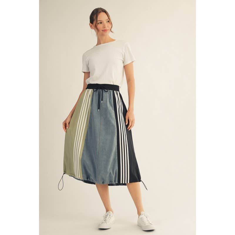 Denim Drawstring Skirt