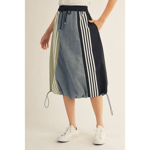 Denim Drawstring Skirt